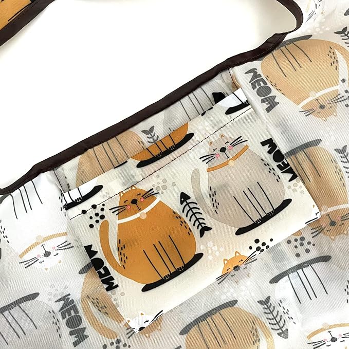 allydrew Large Foldable Tote Nylon Reusable Grocery Bags - Image 4