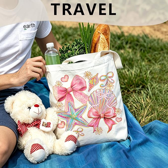 Summer Coastal Beach Canvas Tote Bag - Image 2