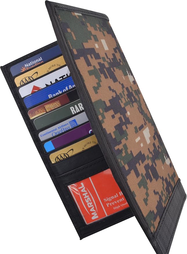 Marshal Bifold Leather RFID Blocking Credit Card Id Holder Wallet(CAMOUFLAGE) - Image 6