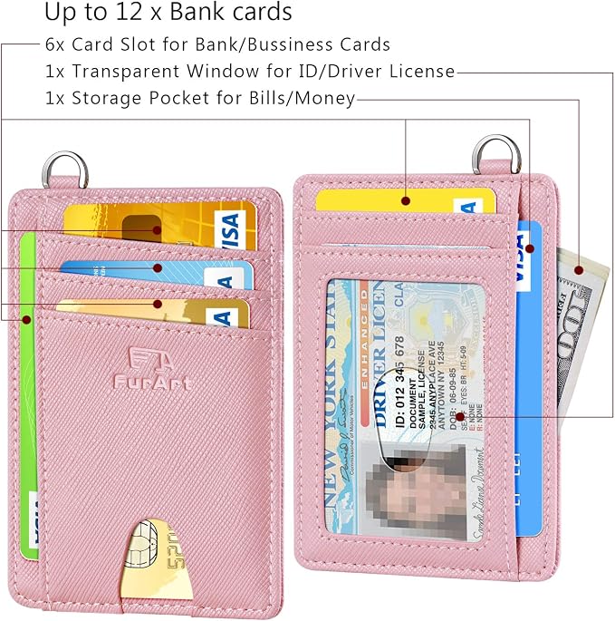 FurArt Slim Minimalist Wallet RFID Credit Card Holder for Men | slim minimalist compact rfid id window thin - Image 6