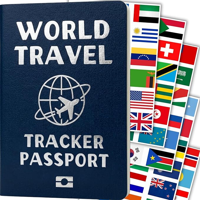 World Travel Tracker Passport — Mark 193 Countries Visited with Flag Stickers — Pocket-Sized Scratch Off Map Alternative, Travel Journal, and Gift for Travelers by AlpineAuthors