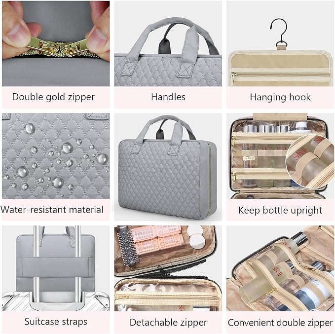 Detachable Travel Toiletry Bag for Women - Large Toiletry Bags for Traveling Women - Hanging Makeup Cosmetic Bag, Organizer for Travel Accessories Cruise Essential - Travel Size Toiletries - Image 6