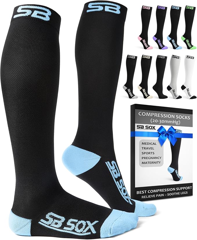 SB SOX Compression Socks for Men & Women (20-30mmHg) | Best Quality Compression Socks for Flying, Medical, Sports, Wide Calf Fit, Pregnancy, and Daily Wear. Trusted since 2016. by SBSOX