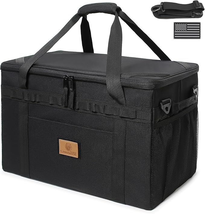 Tactical Camping Storage Bag Utility Tote Bag Camping Kitchen Organizer with Axe Holder & Shoulder Strap by Lemubeane