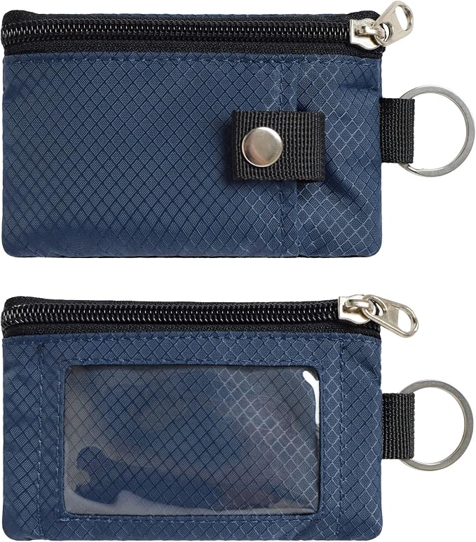 CHENSPRX Minimalist RFID Blocking Small Wallet with ID Window,WaterResistant Zip Id Case Wallet with Lanyard Keychain for Cards,Cash,Travel,Women,Men - Image 3