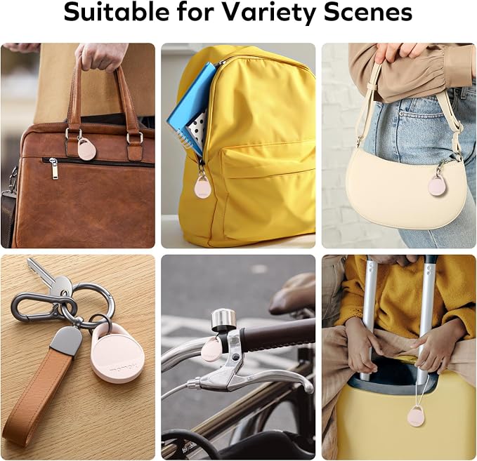 Momax Key Finder Tracker Tag - [Apple MFi Certified] Smart Bluetooth Tracking Device with Find My (iOS Only), Replaceable Battery, DIY Stickers, for Wallets, Luggage, Suitcases, Backpacks, Pink - Image 6