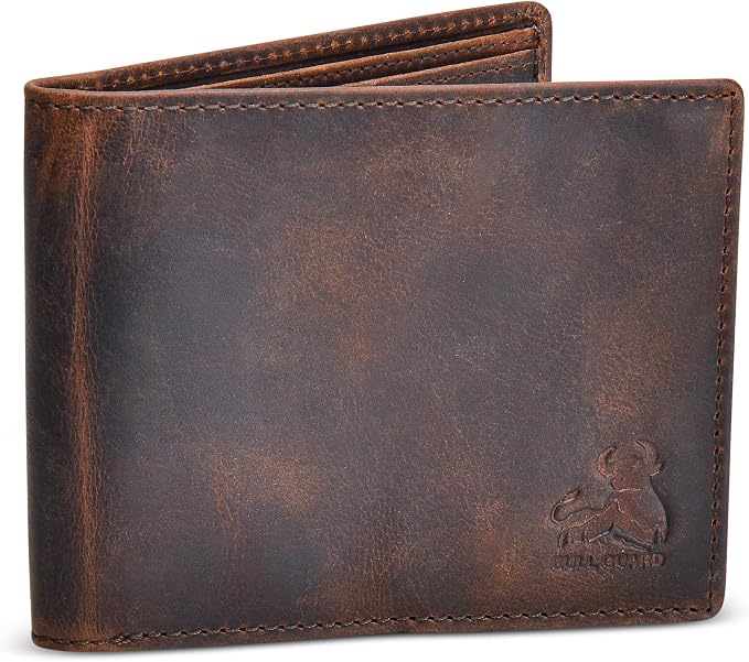 Men's Leather Wallet with RFID Blocking 2 ID Windows in Full Grain Crazy Horse Leather - Image 2