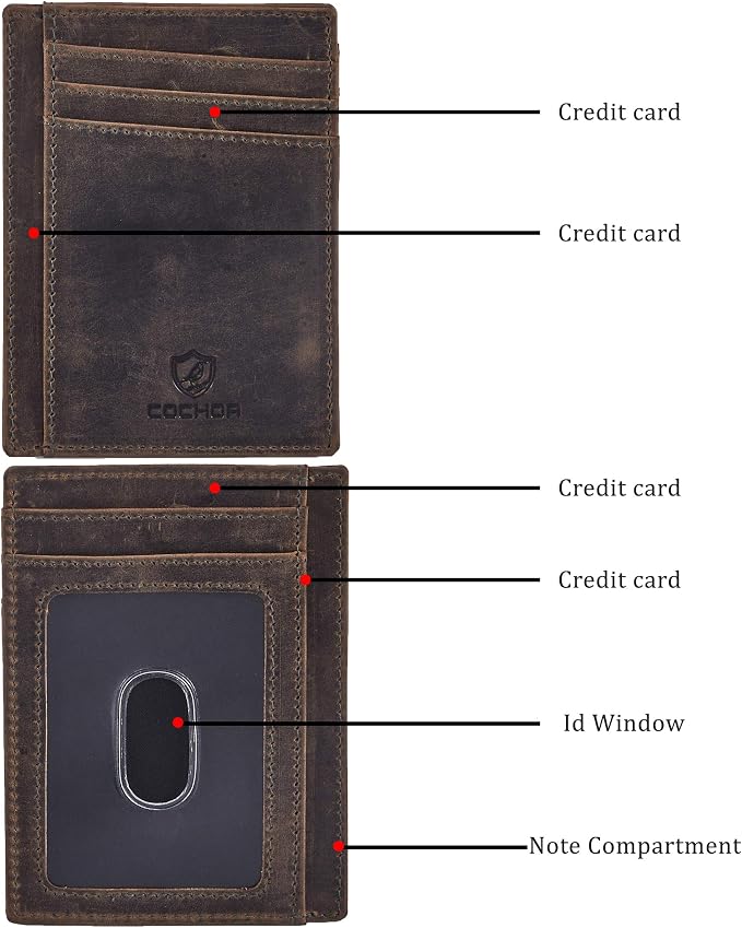 Front Pocket Wallet for Men Women Slim Minimalist Real Leather RFID Blocking Credit Card Holder - Image 4