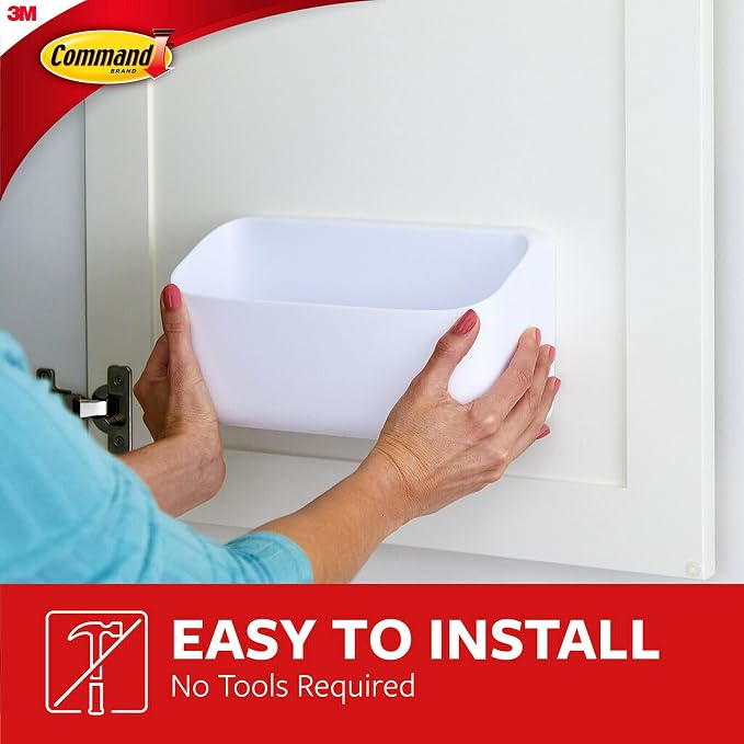 Command Organizing Caddy, 1 Caddy, 4 Large Strips | Command Strips Wall caddy, Tool Free Adhesive Organizer For Cleaning Supplies, Closets, Pantry, Home, And Office - Image 8