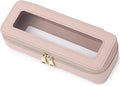 Pinkmik Makeup Brush Case Clear Travel Cosmetic Bag, (Pink, SLIM) | Toiletry Bag, Small Makeup Bag with Zipper, Purse Organizer, Car Essential Bag for Women by Pinkmik