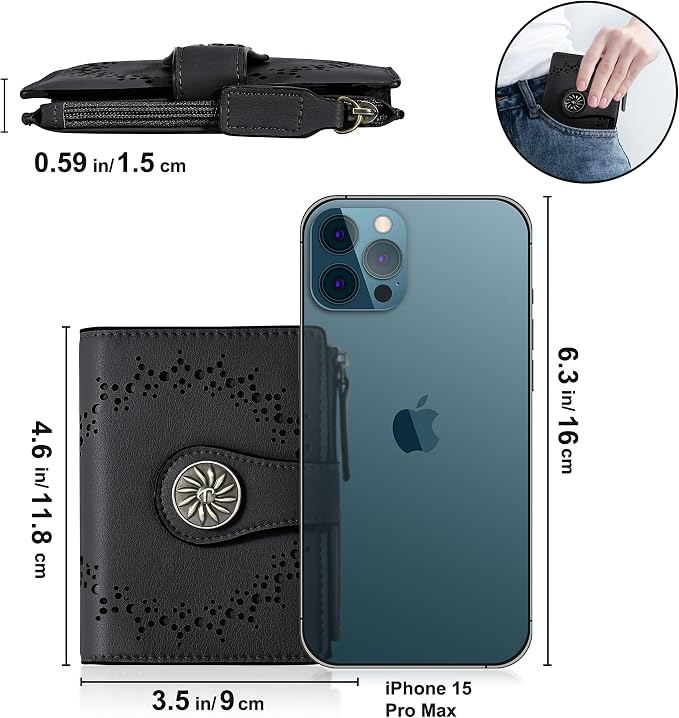 Tipmile Small Wallet for Women Bifold RFID Blocking Card Holder Leather Wallets with Zipper Coin Pocket - Image 8