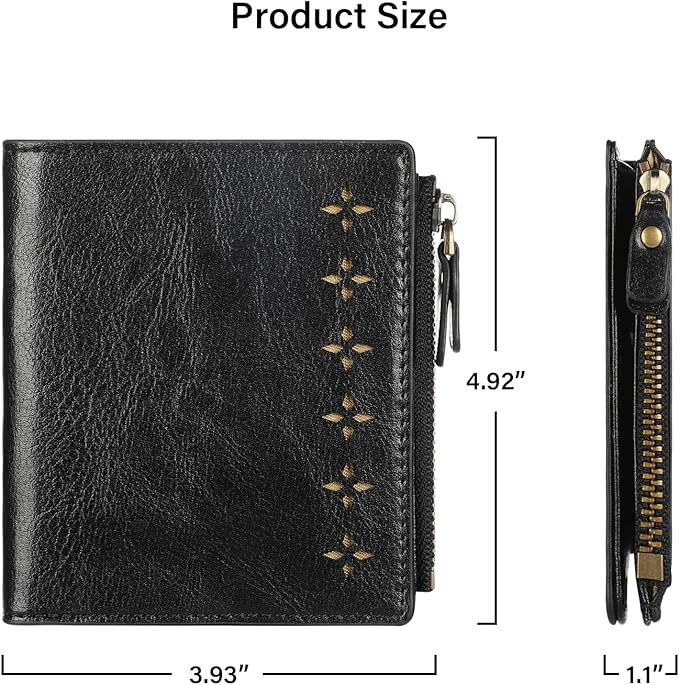 Ultra Thin Small Compact Leather Womens Girls Wallets RFID Blocking Credit Card Holder for Women - Image 4