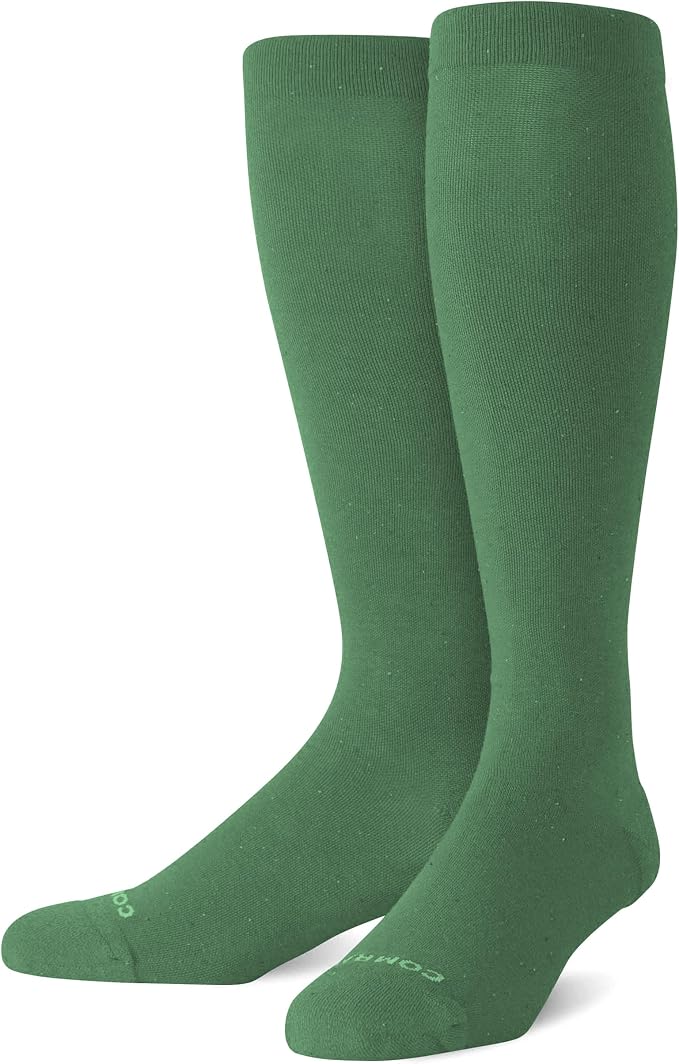 Premium Cotton Knee High Socks - 15-20mmHg Graduated Compression Socks - Soft & Breathable, Unisex by Comrad