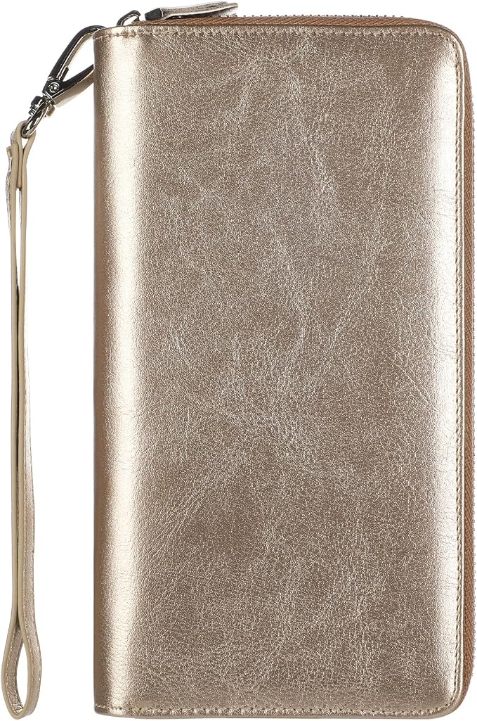 Small Compact Women Wallet RFID Blocking Genuine Leather Bifold Purse with ID Windows by Lavemi