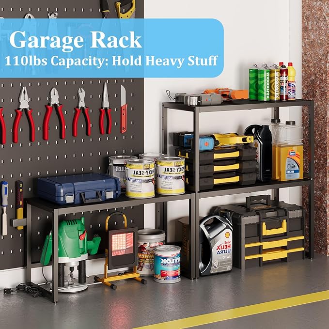 Expandable Metal Storage Shelves, 110LBS Heavy Duty Shelving Units and Storage for Pots Pans Small Appliances, Adjustable Metal Storage Shelf Organizer Rack for Kitchen Cabinets Closet Pantry Garage - Image 7
