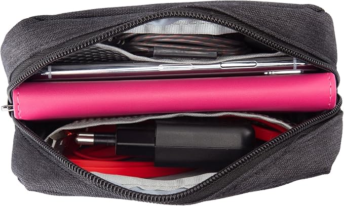 E-Tree Cute Small Pouch, Makeup Cosmetic Bag,Make up Bag for Purse,Toiletry Zipper Pouch,Tech Bag,Electronic Organizer Travel Case,Storage Pouches for Organization Black - Image 3
