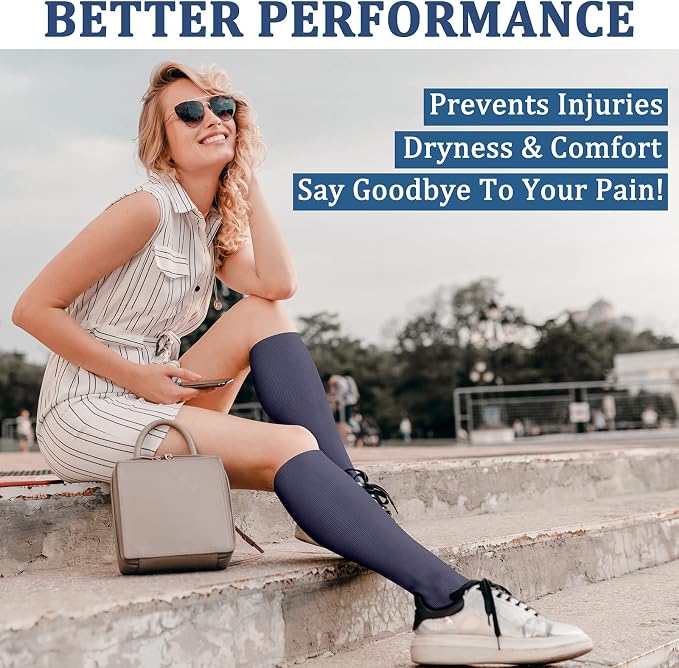 FEYHAY Copper Compression Socks (3 Pairs) 15-20 mmHg Circulation is Best Athletic & Daily for Men & Women, Running, Climbing - Image 3