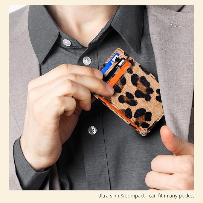 Oak Leathers Slim Card Holder Leather Wallet - RFID Blocking Men Women - Image 6