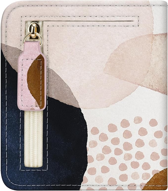 Gostwo Small Wallet for Women, Slim Bifold Credit Card Holder, Compact RFID Blocking Cash Wallet, Billfolds Thin Leather Zipper Pocket, Mini Wallet Gift for Ladies Teen Girls Travel with ID Window by Gostwo