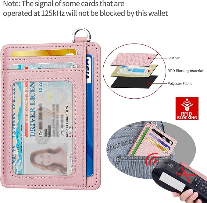 Slim Minimalist Front Pocket Wallet, RFID Blocking Credit Card Holder Wallet with Detachable D-Shackle for Men Women - Image 4