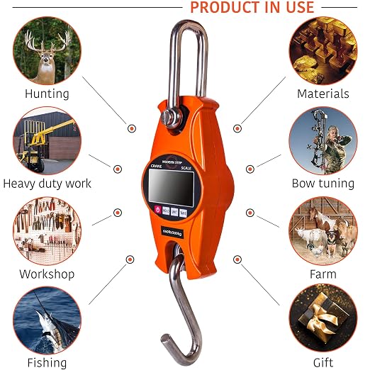 Digital Hanging Scale 660 LB 300 KG Cast Aluminum Case - Professional Heavy Duty Waterproof Fish Scale - Portable Durable Crane Scale for Luggage Weight Suitcase Hunting Farm Bow Fishing Scale - Image 3