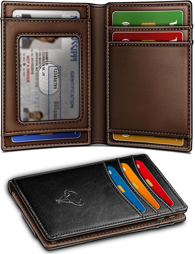 BULLIANT Magnetic Slim Leather Pocket Wallet Money Clip For Men 12Cards | RFID Blocking | Easy Access | Gift Boxed - Image 2
