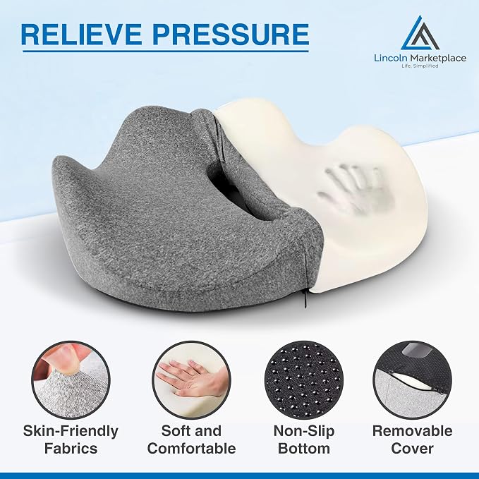 Extra-Dense Memory Foam Seat Cushion – Ergonomic Design for Pain Relief, Posture Support & Pressure Reduction – Experience All-Day Comfort by Lincoln Marketplace - Image 3