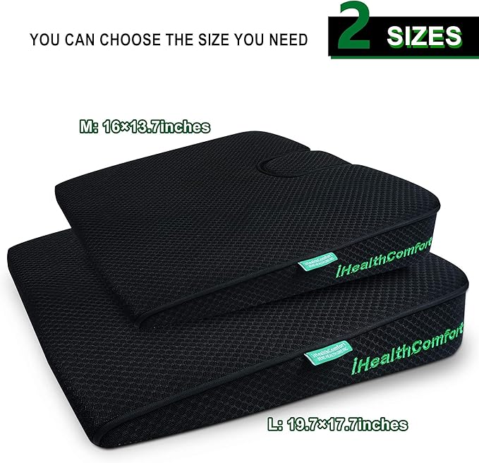 Wedge Seat Cushion Orthopedic Coccyx Tailbone Pain Relief Cushion, Memory Foam Ergonomic Wedge Pillow for Office Chair, Driving, Wheelchair, Gaming Non-Slip Bottom with Portable Handle - Image 8