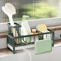 SWTYMIKI Sponge Holder for Kitchen Sink - Sink Caddy with Brush Holder Self-draining Sponge Caddy Organizer with Divider Stainless Steel Kitchen Accessories Storage for Countertop, Green by SwtyMiki-TidyHomeSweetLife
