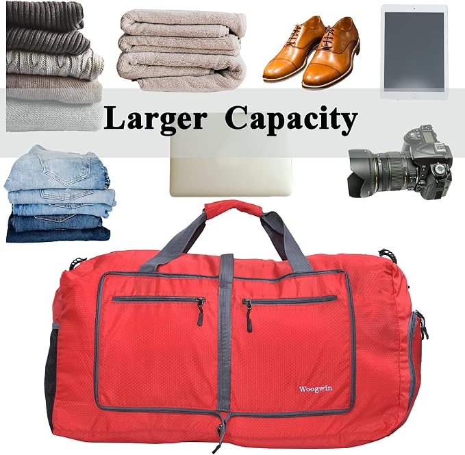 Woogwin Travel Duffel Bag Large Foldable Waterproof Overnight Bag for Beach Swim Bags Pool Sports Gym - Image 5