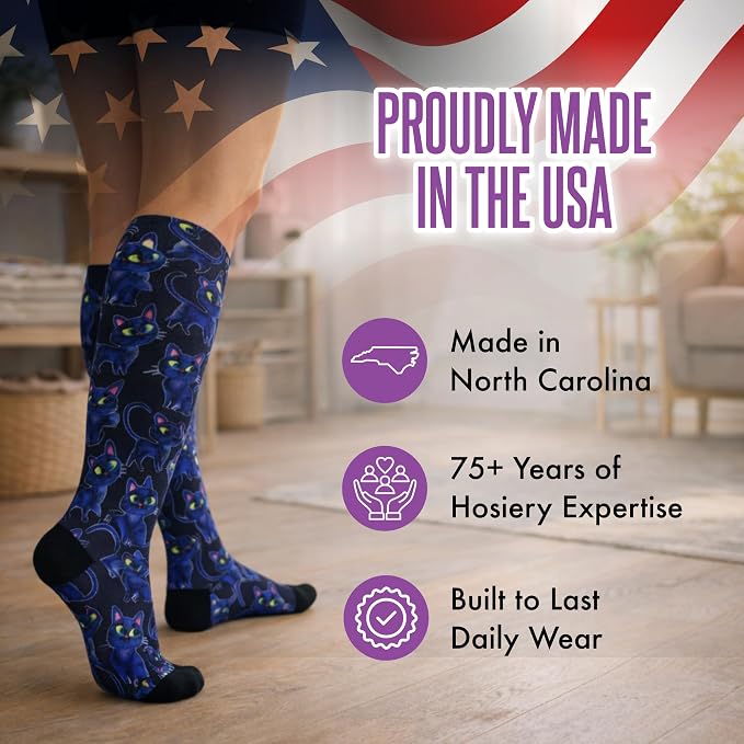 Crazy Compression Socks, Comfortable Support Socks for Recovery, Travel, Hiking, and Long-Hour Comfort w/Fun Designs - Image 6