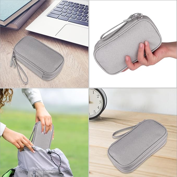 Travel Cable Organizer - Electronics Accessories Bag(Double Layer - Grey) - Image 7