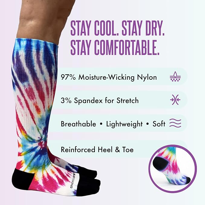 Crazy Compression Socks, Comfortable Support Socks for Recovery, Travel, Hiking, and Long-Hour Comfort w/Fun Designs - Image 5