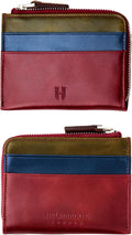 RFID Blocking Zipper Wallet, Slim Business Card Holder, Men & Women, Handcrafted Full-Grain Leather, Gift Box & Pouch, Christmas & Birthday, Burgundy (Plus Colors) by HelmbrookLondon