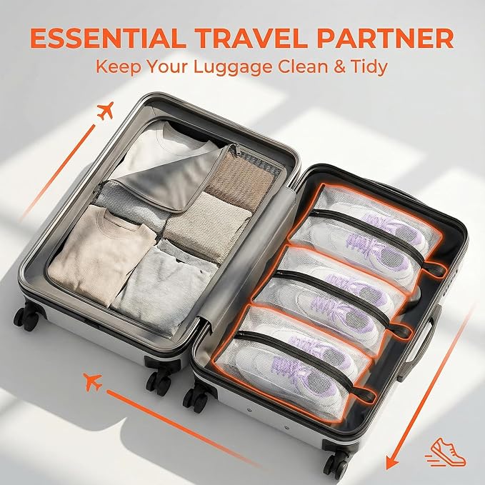 12 Pcs Shoe Bags for Travel, Waterproof Travel Shoe Bag with Zipper & Handle Portable Shoe Storage Bag Portable Boots Organizer for Men Women - Image 6
