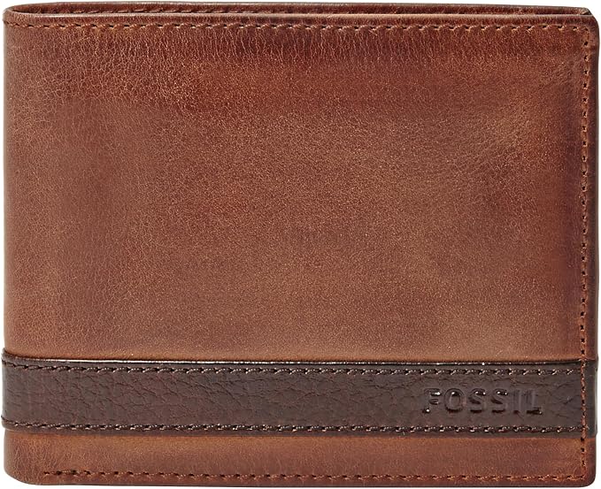 Fossil Men's Quinn Leather Bifold with Flip ID Wallet, Men's Leather Wallet, Brown by FossilWatches