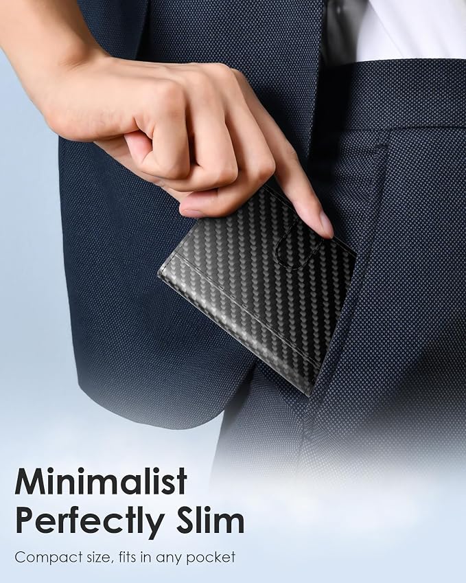 QLD RFID Wallet for Men - Smart Pop up Card Holder - Trifold, Slim, Minimalist Wallet for Front Pocket, 9-11 Cards Capacity | ID Window | Cash Slot | Magnetic Closure - Image 6