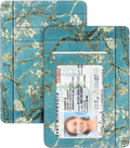 FINTIE Slim Front Pocket Wallet, RFID Blocking Credit Card Holder | Minimalist Card Cases with ID Window for Men Women, Blossom by Fintie