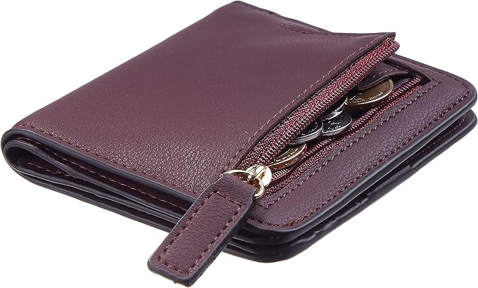 Gostwo Small Wallet for Women, Slim Bifold Credit Card Holder, Compact RFID Blocking Cash Wallet, Billfolds Thin Leather Zipper Pocket, Mini Wallet Gift for Ladies Teen Girls Travel with ID Window - Image 2