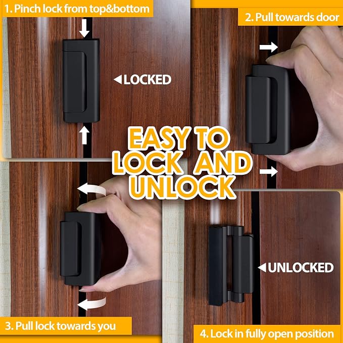 Door Locks for Front Door Child Safety Latch Security Reinforcement Lock | Child Proof Lock Top Lock Kids Toddler Safety Door Security Device Entry Door Latch Inside Door Prevent Unauthorized Entry - Image 4