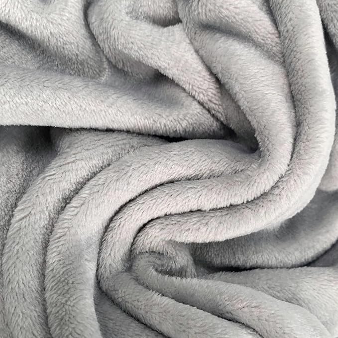 Travel Blanket Pillow 60x50 Inches Rolled Premium Soft Plush Airplane Throw Traveling Essentials Compact in a Bag Essential Gifts for Women & Toddler Airplane Accessories (Gray) - Image 3