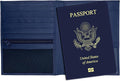 Blue RFID Genuine Leather Passport Wallet by 123CheapChecks