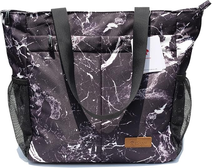 ESVAN Original Floral Tote Bag Large Shoulder Bag with Multi Pockets for Gym Travel Beach Daily Bags - Image 9