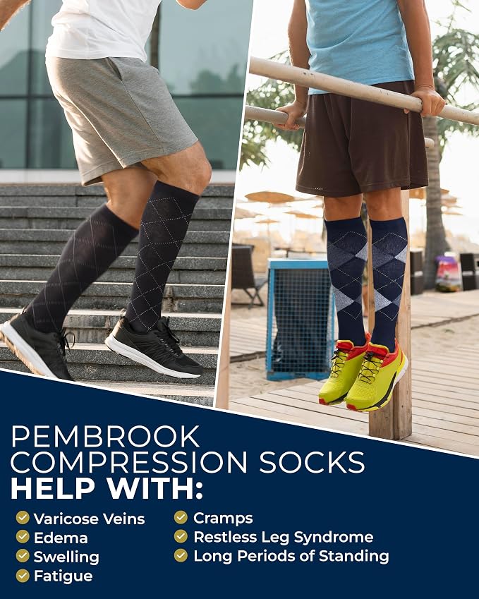 Pembrook Cotton Light Compression Socks for Women & Men - 3 Pairs | 8-15 mmHg Comfort Compression Socks for Men & Women - Image 5