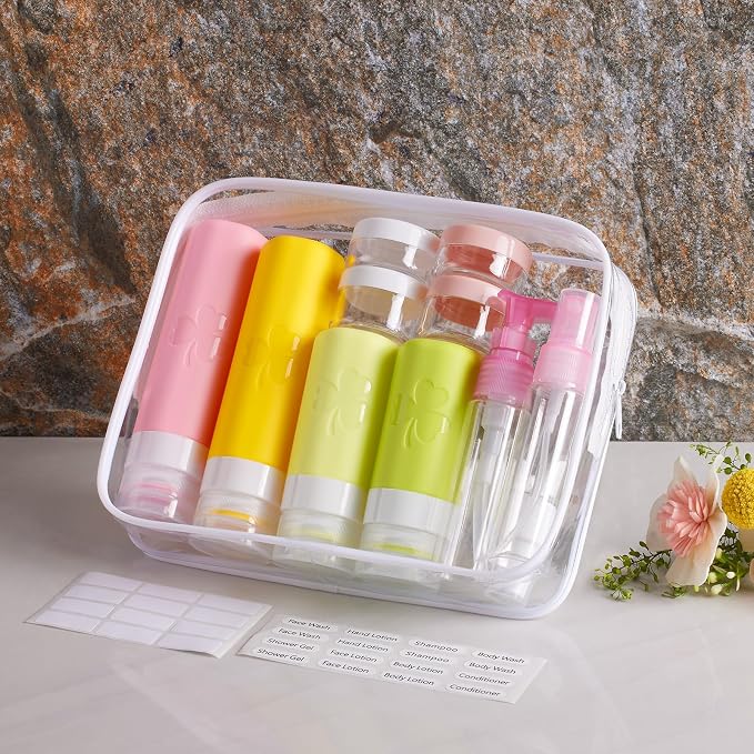 INSFIT 23 Pack Travel Bottles for Toiletries, TSA Approved Silicone Travel Size Toiletries with Toiletry Bag, BPA Free Leak Proof Refillable Travel Essentials for Liquids Shampoo Conditioner Lotion - Image 7