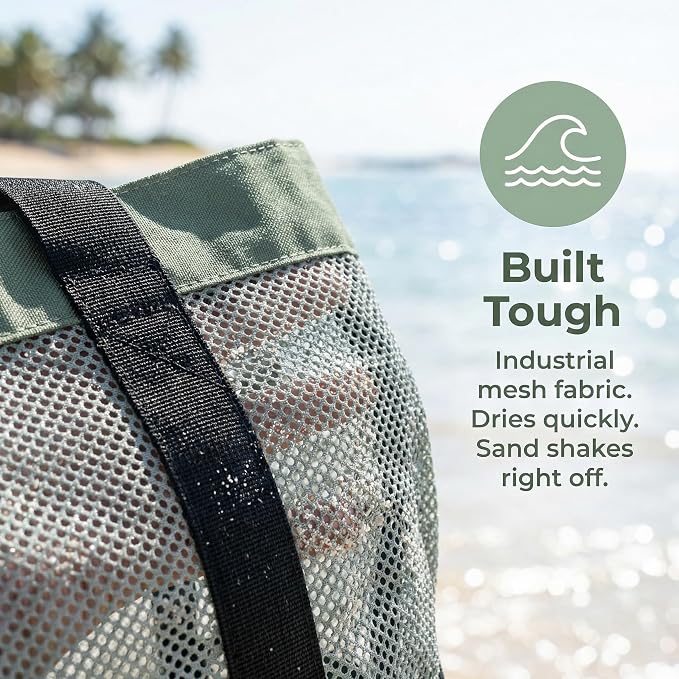 Mesh Beach Bag tote for women men cruise travel essentials swim pool towel bag for family vacation foldable must haves | foldable - Image 7