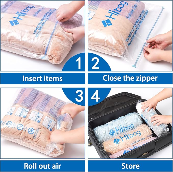 Vacuum Storage Bags, Space Saver Vacuum Seal Storage Bags 35-Pack Sealer Bags for Clothes, Clothing, Bedding, Comforter, Blanket (35C) | Various Size, Airtight Triple Seal, Save 80% Space, Hand Pump, Work with Vacuum, Double Zip, Reusable, Easy to Use - Image 3