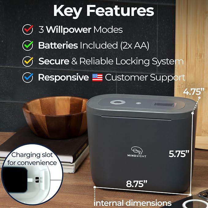 Mindsight Timed Lock Box Plus | Fits Small Tablets (iPad Mini), Phones (10+) & More | Great for Schools & Families | Helps Reduce Screen Time & Build Better Habits | Out of Sight ~ Out of Mind - Image 4