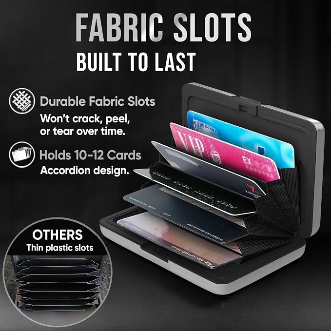 TopMost Aluminum Wallet, Card Case Wallet, Metal RFID Credit Card Holder for Men & Women, 6 Cotton Slots for 10-12 Cards And Bills, Rfd Protective - Image 4