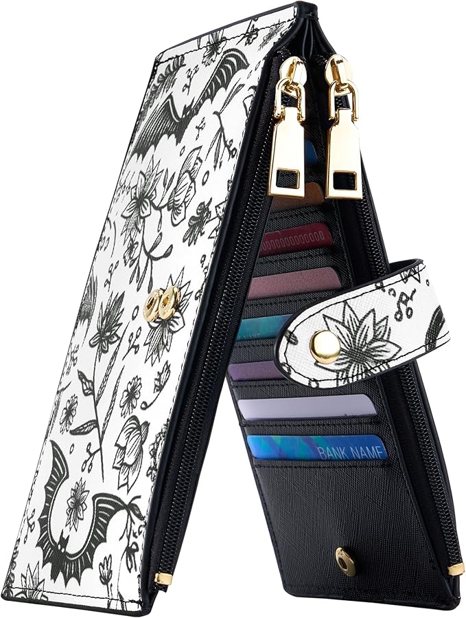 Travelambo RFID Wallet Women Large Size Bifold Multi Card Wallet Case with Zipper Pocke Credit Card Holder for Women by Travelambo